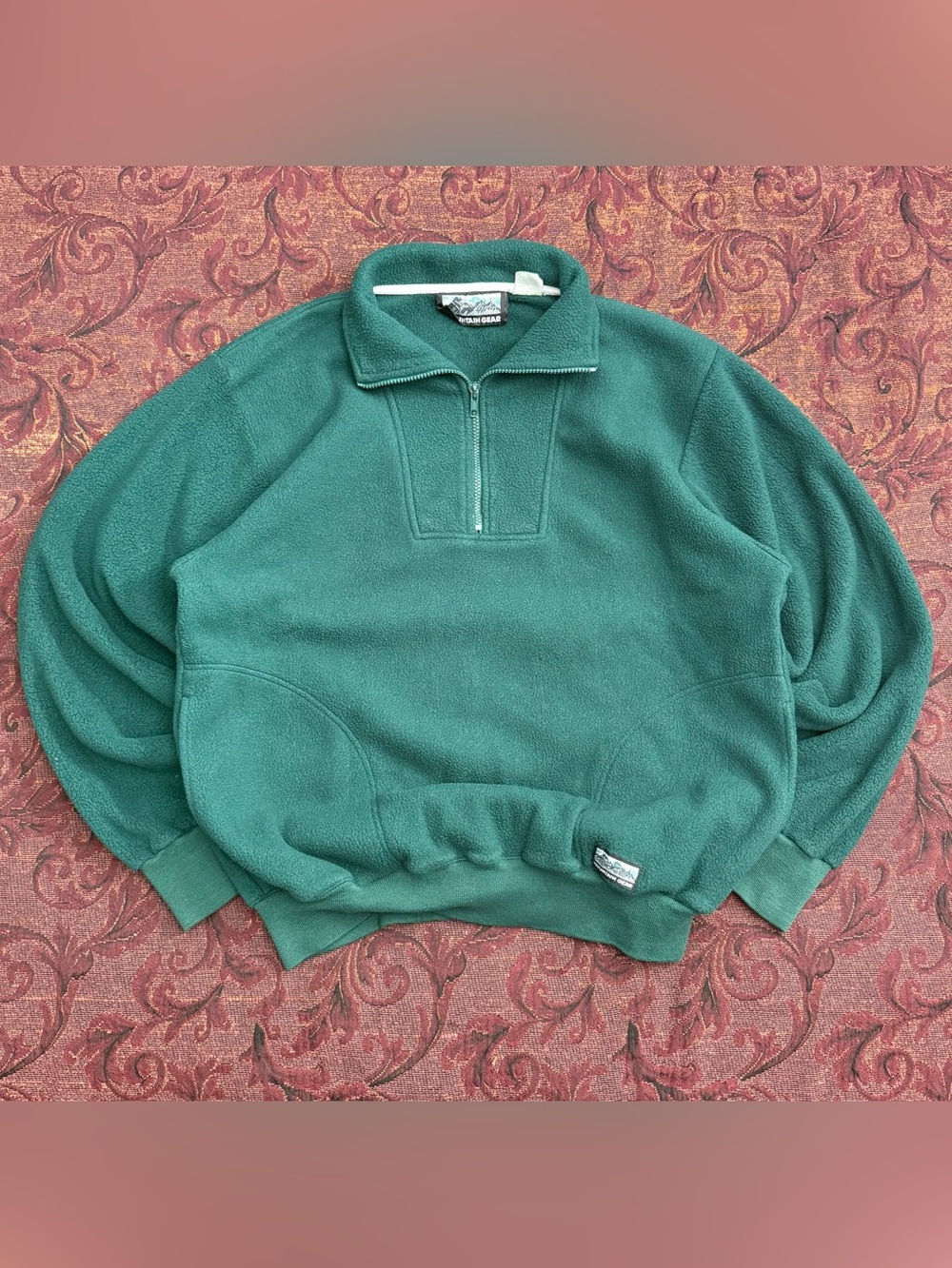 90s Mountain Gear Forest Green Quarter Zip Fleece Pullover